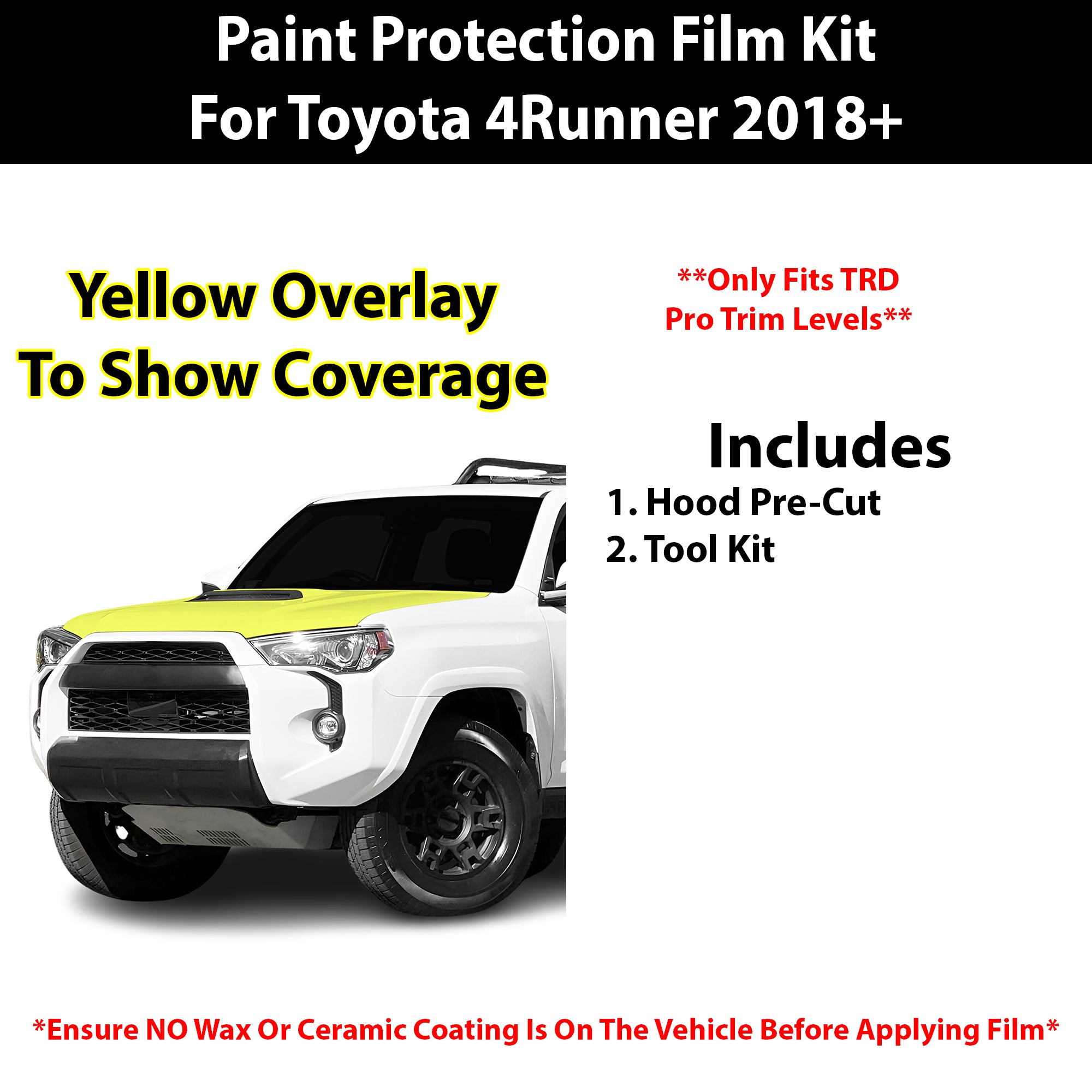 Fits Toyota 4Runner (TRD Pro) 2018+ Precut Premium Paint Protection Film Clear Bra PPF Decal Film Kit Cover - Bogar Tech Designs