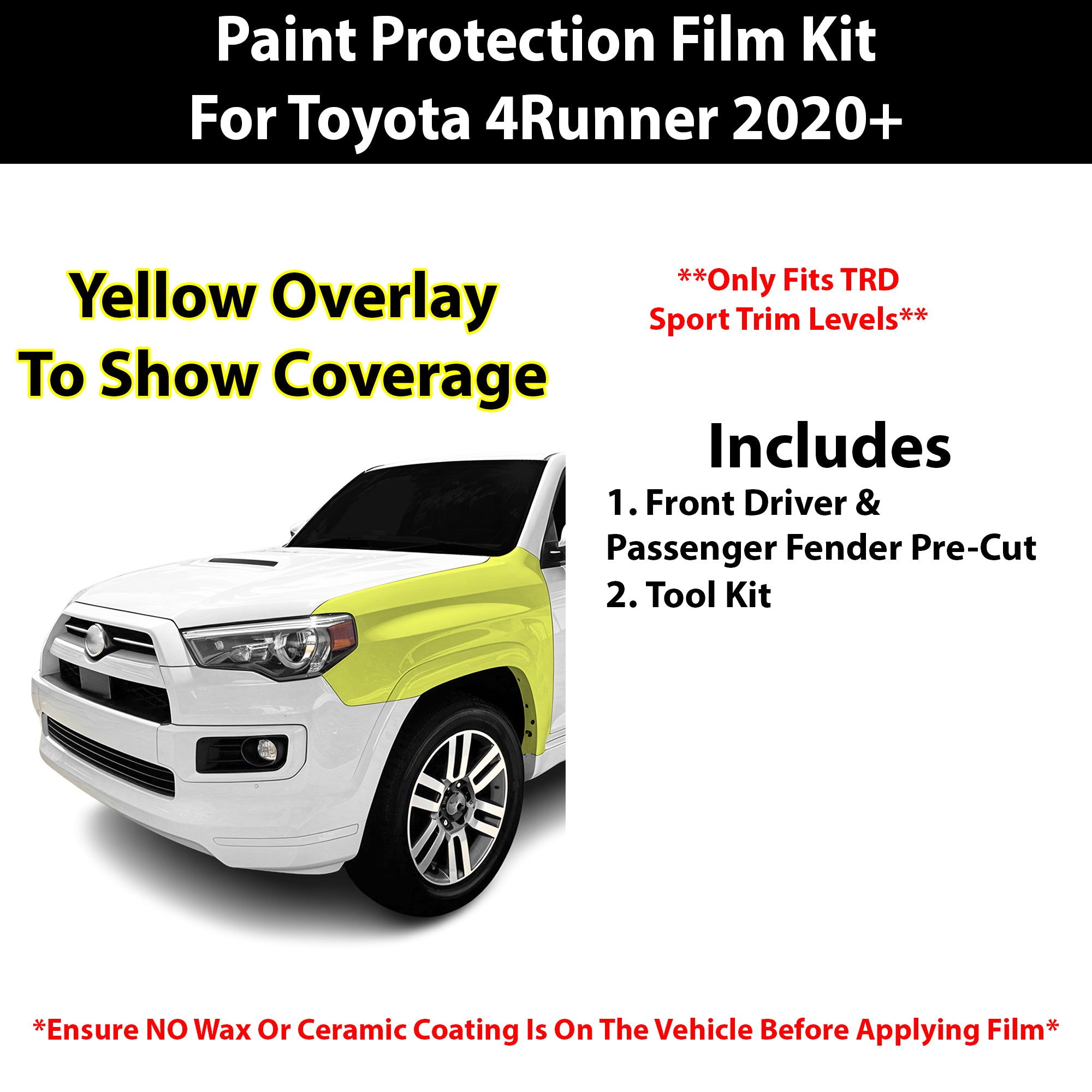 Fits Toyota 4Runner (TRD Sport) 2022+ Precut Premium Paint Protection Film Clear Bra PPF Decal Film Kit Cover - Bogar Tech Designs
