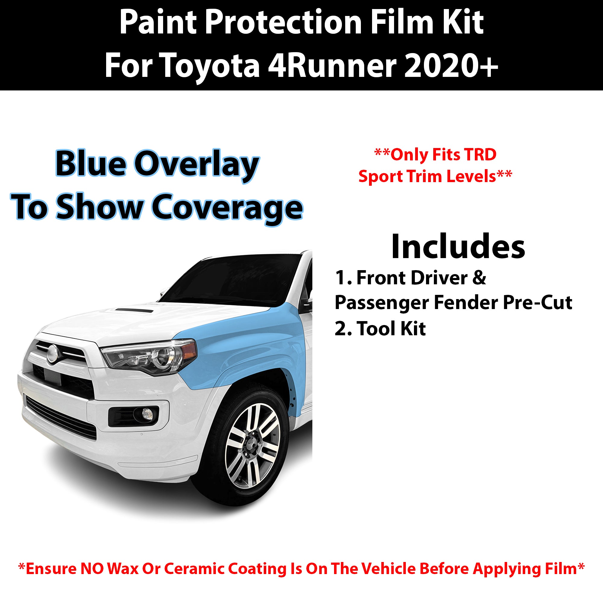 Fits Toyota 4Runner (TRD Sport) 2022+ Precut Premium Paint Protection Film Clear Bra PPF Decal Film Kit Cover - Bogar Tech Designs