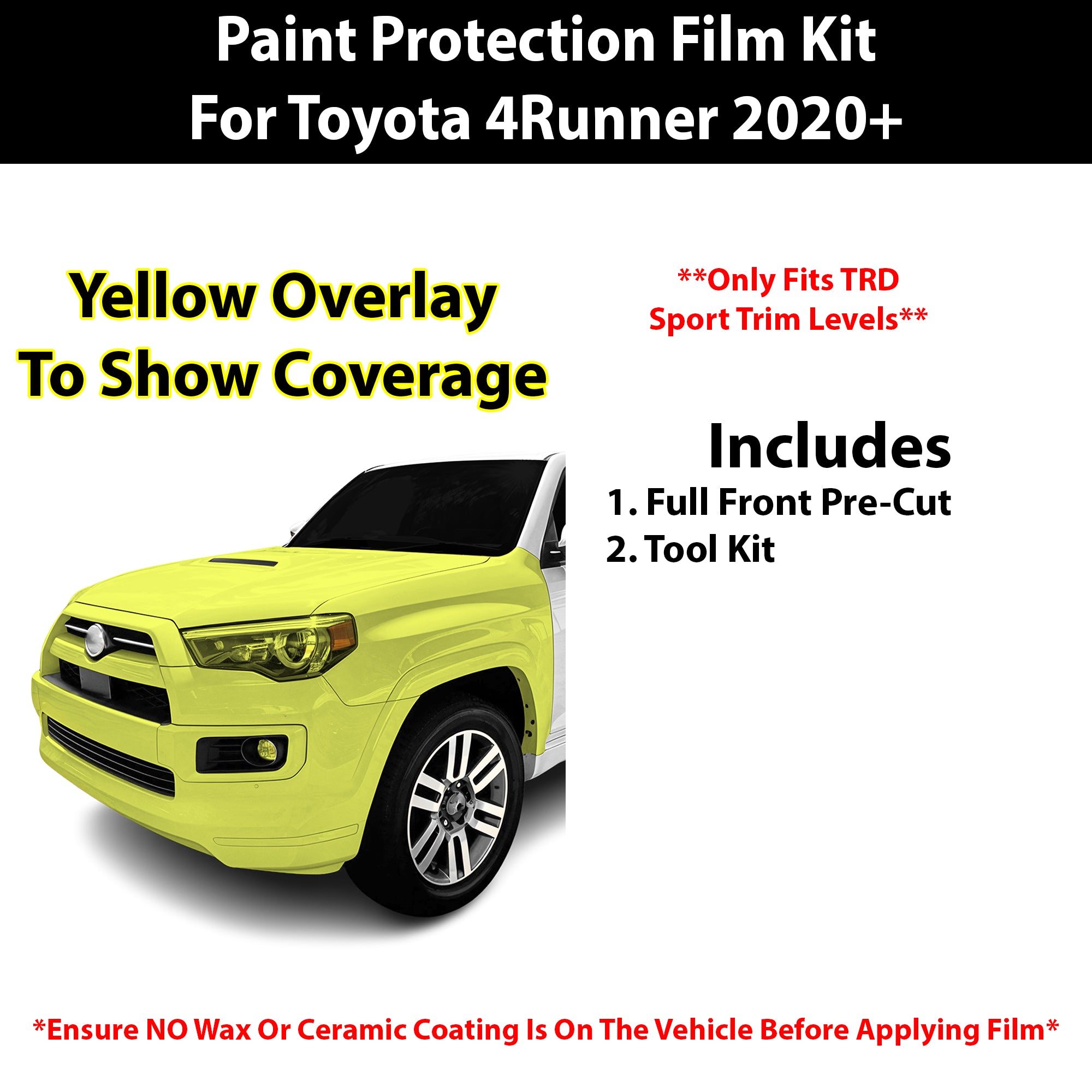 Fits Toyota 4Runner (TRD Sport) 2022+ Precut Premium Paint Protection Film Clear Bra PPF Decal Film Kit Cover - Bogar Tech Designs
