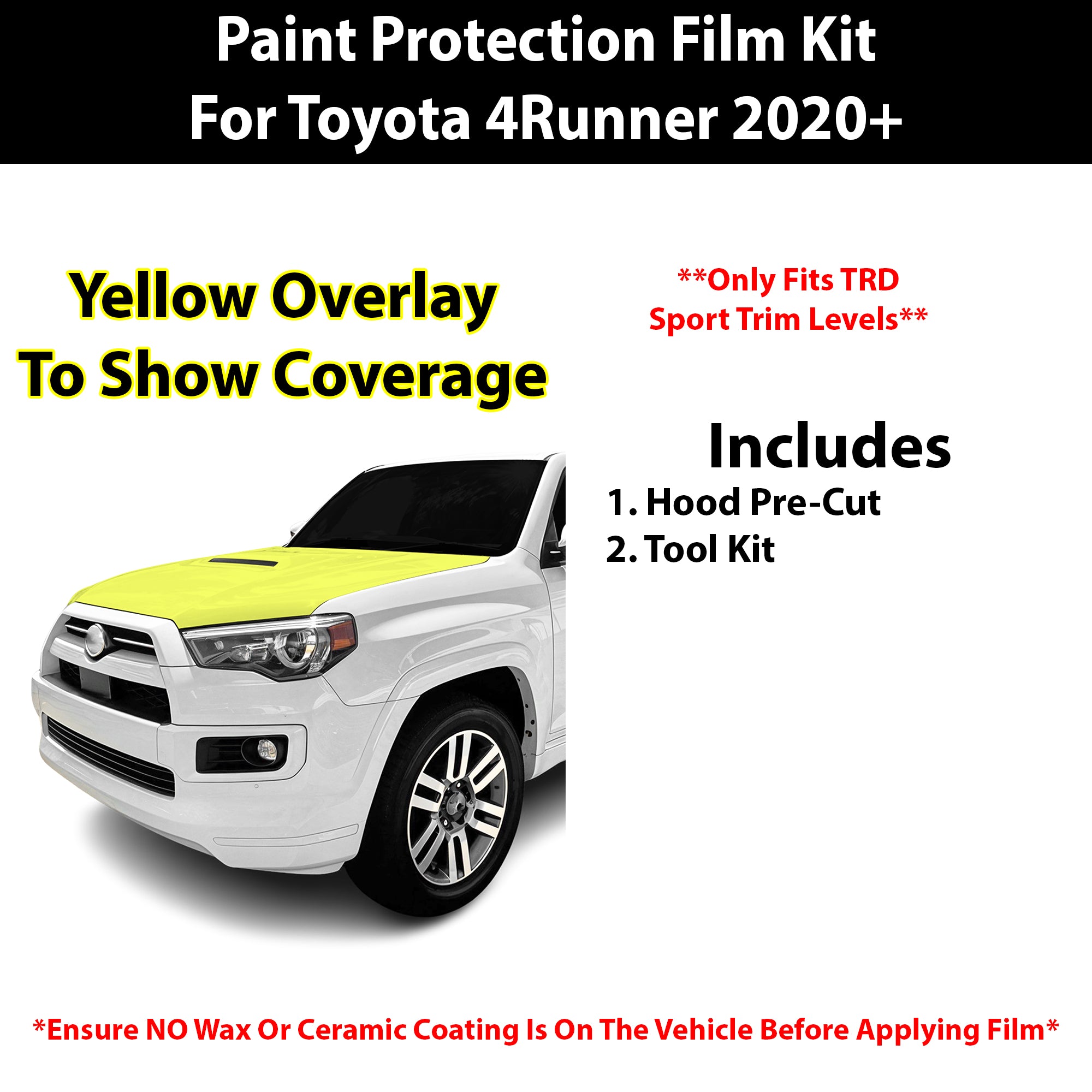 Fits Toyota 4Runner (TRD Sport) 2022+ Precut Premium Paint Protection Film Clear Bra PPF Decal Film Kit Cover - Bogar Tech Designs