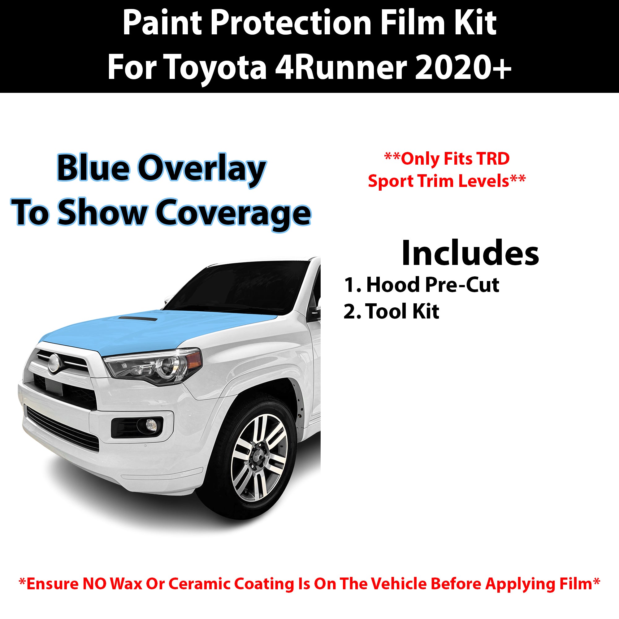 Fits Toyota 4Runner (TRD Sport) 2022+ Precut Premium Paint Protection Film Clear Bra PPF Decal Film Kit Cover - Bogar Tech Designs