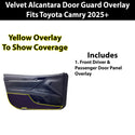 Fits Toyota Camry 2025+ Alcantara Anti Kick Door Panel Protection Decal Stickers Overlay, Black Red Pink Yellow Purple