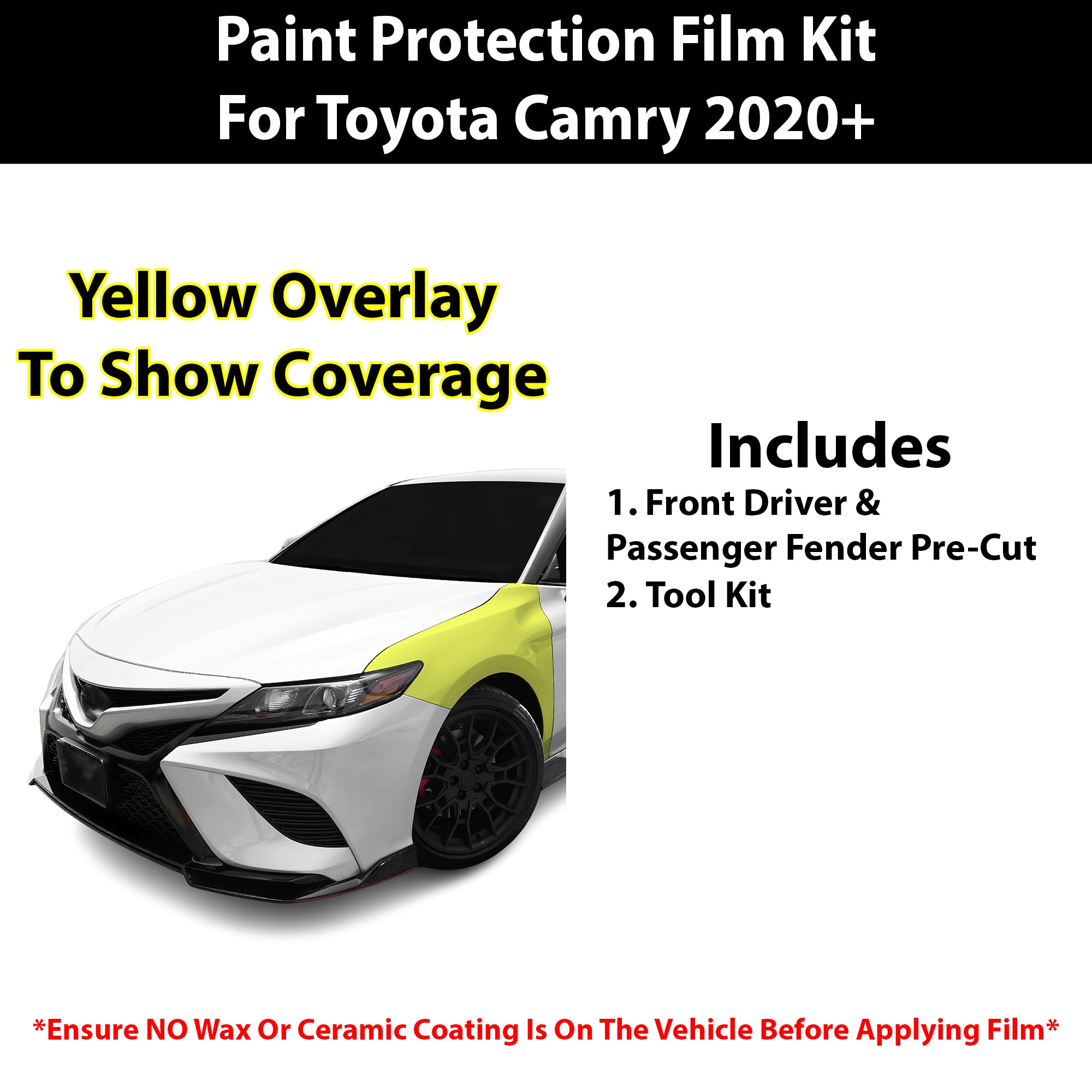 Fits Toyota Camry (SE) 2021 - 2024 Precut Premium Paint Protection Film Clear Bra PPF Decal Film Kit Cover - Bogar Tech Designs