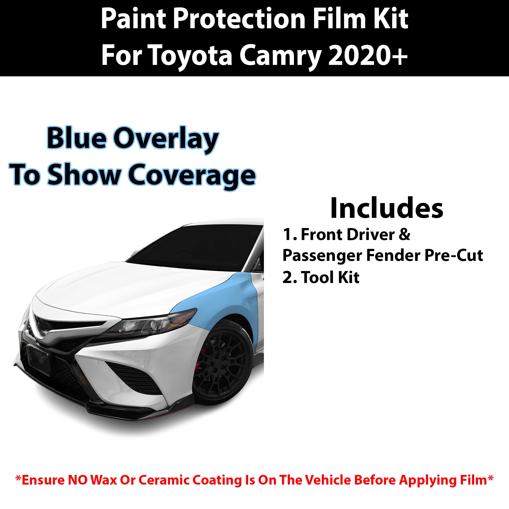 Fits Toyota Camry (SE) 2021 - 2024 Precut Premium Paint Protection Film Clear Bra PPF Decal Film Kit Cover - Bogar Tech Designs
