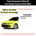 Fits Toyota Camry LE/XLE 2018-2020 Precut Premium Paint Protection Film Clear Bra PPF Decal Film Kit Cover