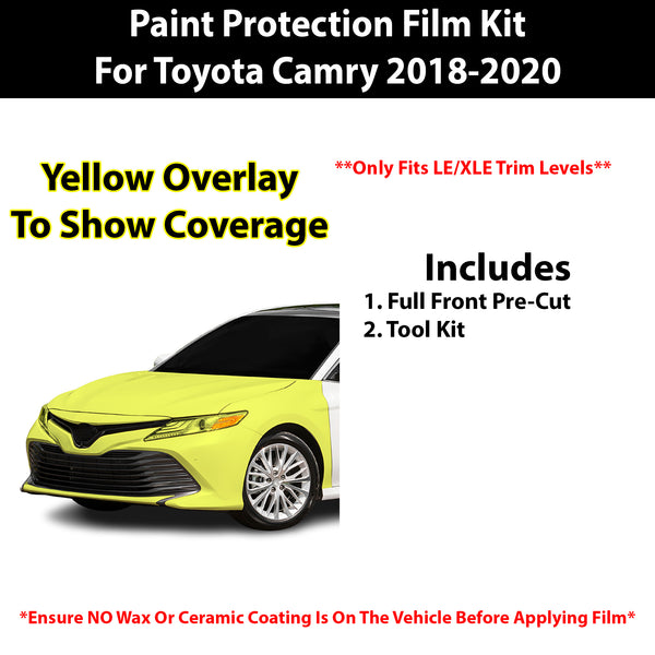 Fits Toyota Camry LE/XLE 2018-2020 Precut Premium Paint Protection Film Clear Bra PPF Decal Film Kit Cover