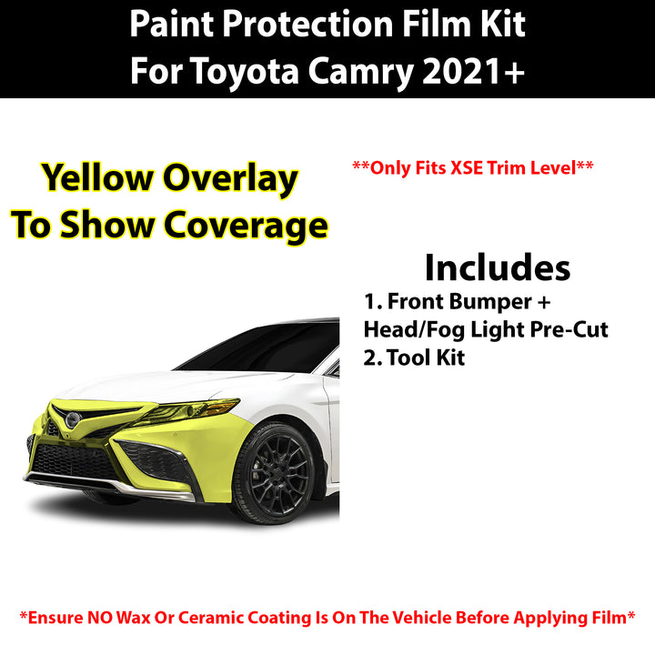 Fits Toyota Camry XSE 2021 - 2024 Precut Premium Paint Protection Film Clear Bra PPF Decal Film Kit Cover - Bogar Tech Designs