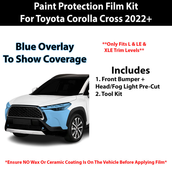 Fits Toyota Corolla Cross (L & LE & XLE) 2022+ Precut Premium Paint Protection Film Clear Bra PPF Decal Film Kit Cover