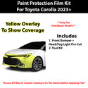 Fits Toyota Corolla Hatchback 2023+ Precut Premium Paint Protection Film Clear Bra PPF Decal Film Kit Cover