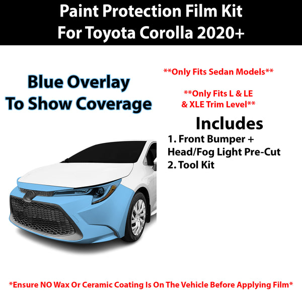 Fits Toyota Corolla (L & LE & XLE) Sedan 2020+ Precut Premium Paint Protection Film Clear Bra PPF Decal Film Kit Cover