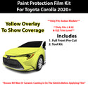 Fits Toyota Corolla (L & LE & XLE) Sedan 2020+ Precut Premium Paint Protection Film Clear Bra PPF Decal Film Kit Cover