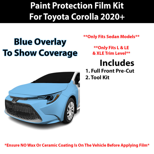 Fits Toyota Corolla (L & LE & XLE) Sedan 2020+ Precut Premium Paint Protection Film Clear Bra PPF Decal Film Kit Cover