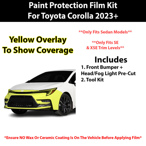 Fits Toyota Corolla (SE & XSE) Sedan 2023+ Precut Premium Paint Protection Film Clear Bra PPF Decal Film Kit Cover