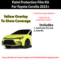 Fits Toyota Corolla (SE & XSE) Sedan 2023+ Precut Premium Paint Protection Film Clear Bra PPF Decal Film Kit Cover