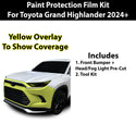 Fits Toyota Grand Highlander 2024+ Precut Premium Paint Protection Film Clear Bra PPF Decal Film Kit Coverage