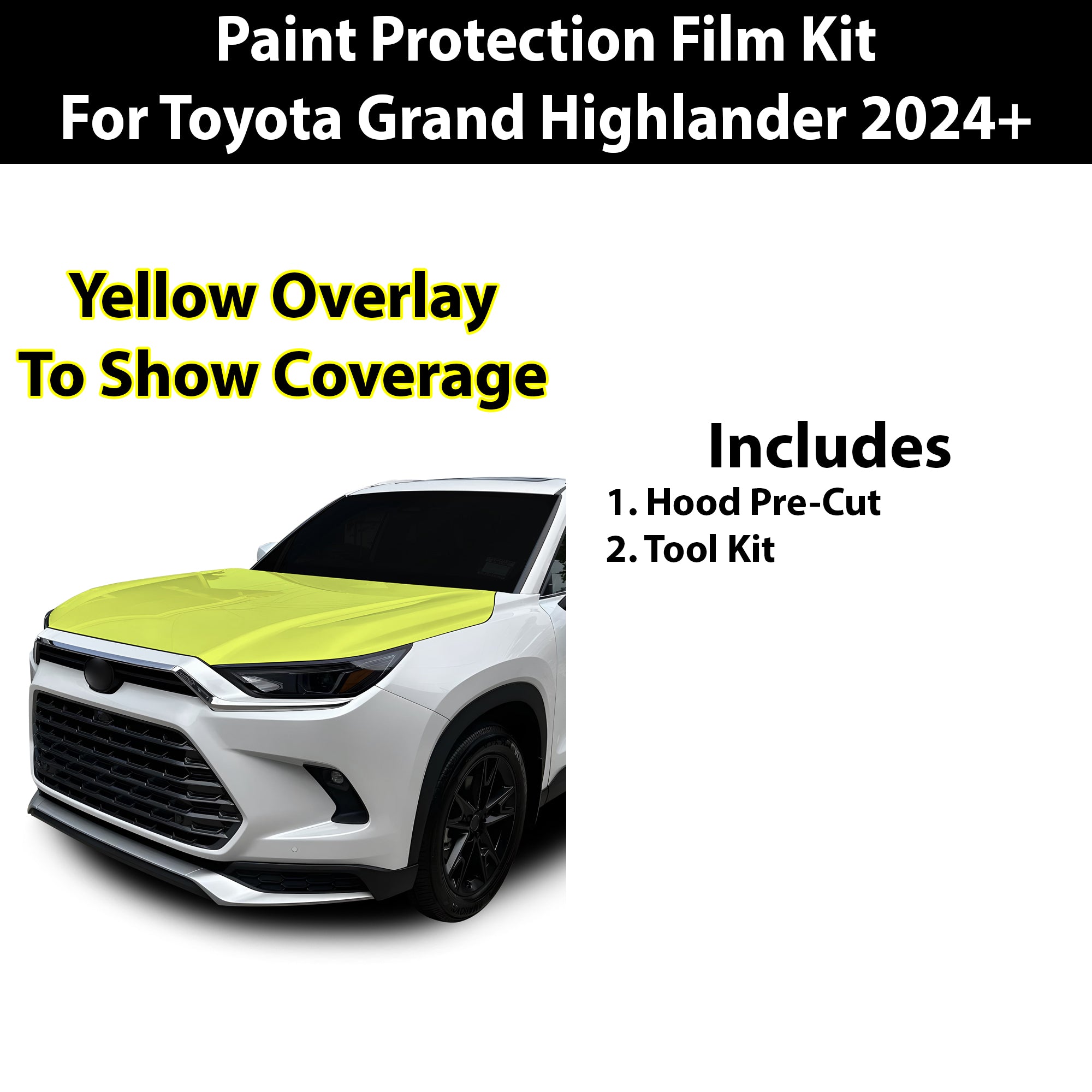 Fits Toyota Grand Highlander 2024+ Precut Premium Paint Protection Film Clear Bra PPF Decal Film Kit Coverage - Bogar Tech Designs