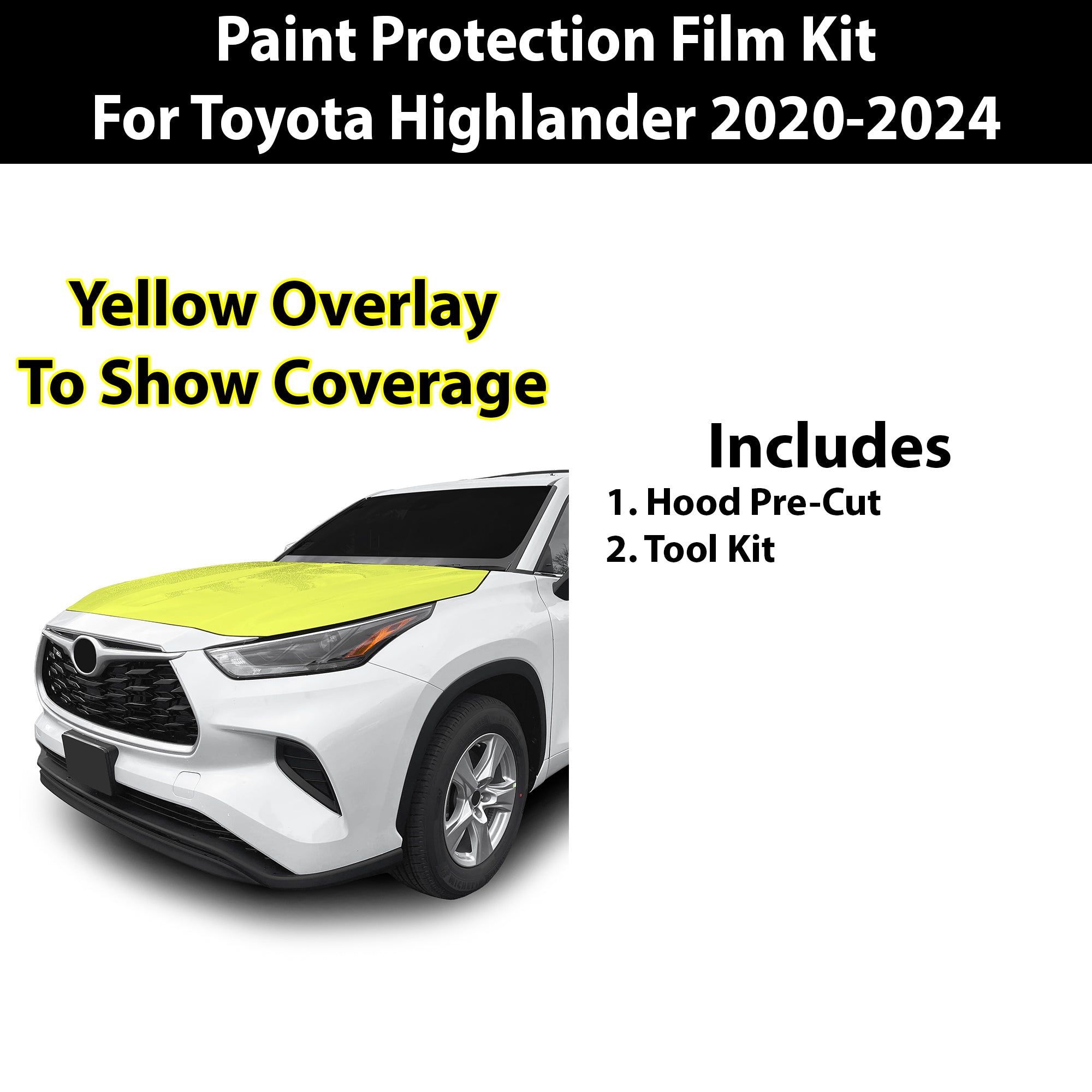Fits Toyota Highlander 2020 - 2024 Precut Premium Paint Protection Film Clear Bra PPF Decal Film Kit Cover - Bogar Tech Designs