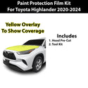 Fits Toyota Highlander 2020-2024 Precut Premium Paint Protection Film Clear Bra PPF Decal Film Kit Cover