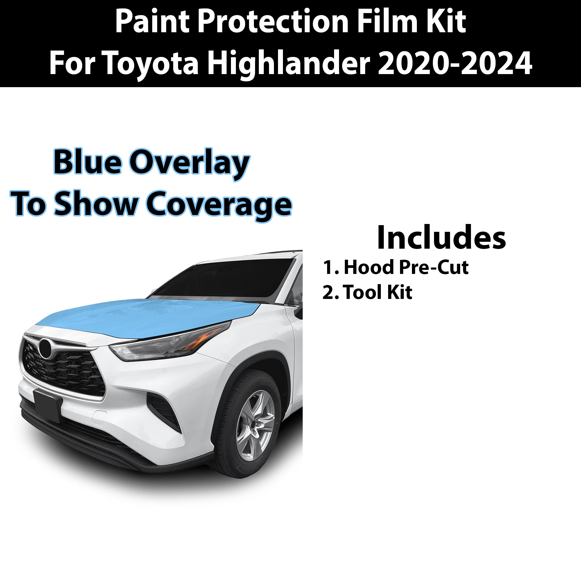 Fits Toyota Highlander 2020 - 2024 Precut Premium Paint Protection Film Clear Bra PPF Decal Film Kit Cover - Bogar Tech Designs