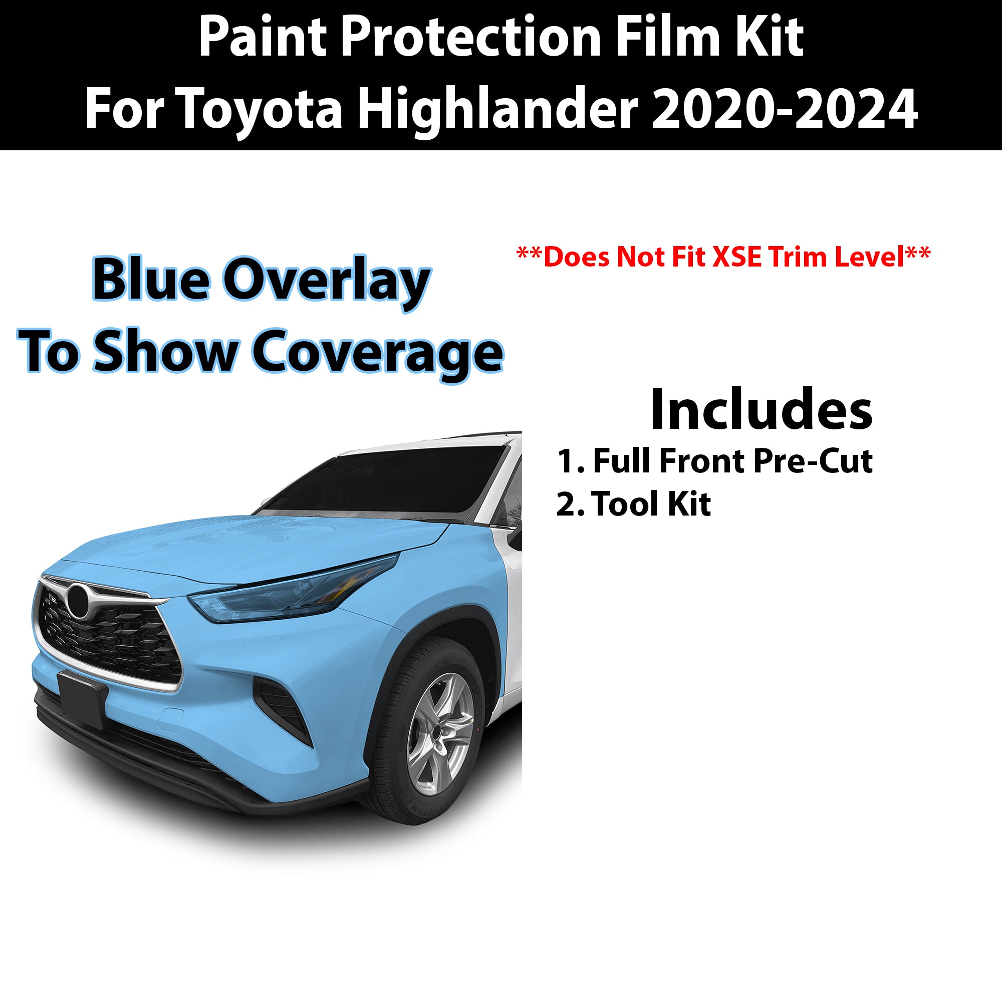 Fits Toyota Highlander 2020 - 2024 Precut Premium Paint Protection Film Clear Bra PPF Decal Film Kit Cover - Bogar Tech Designs