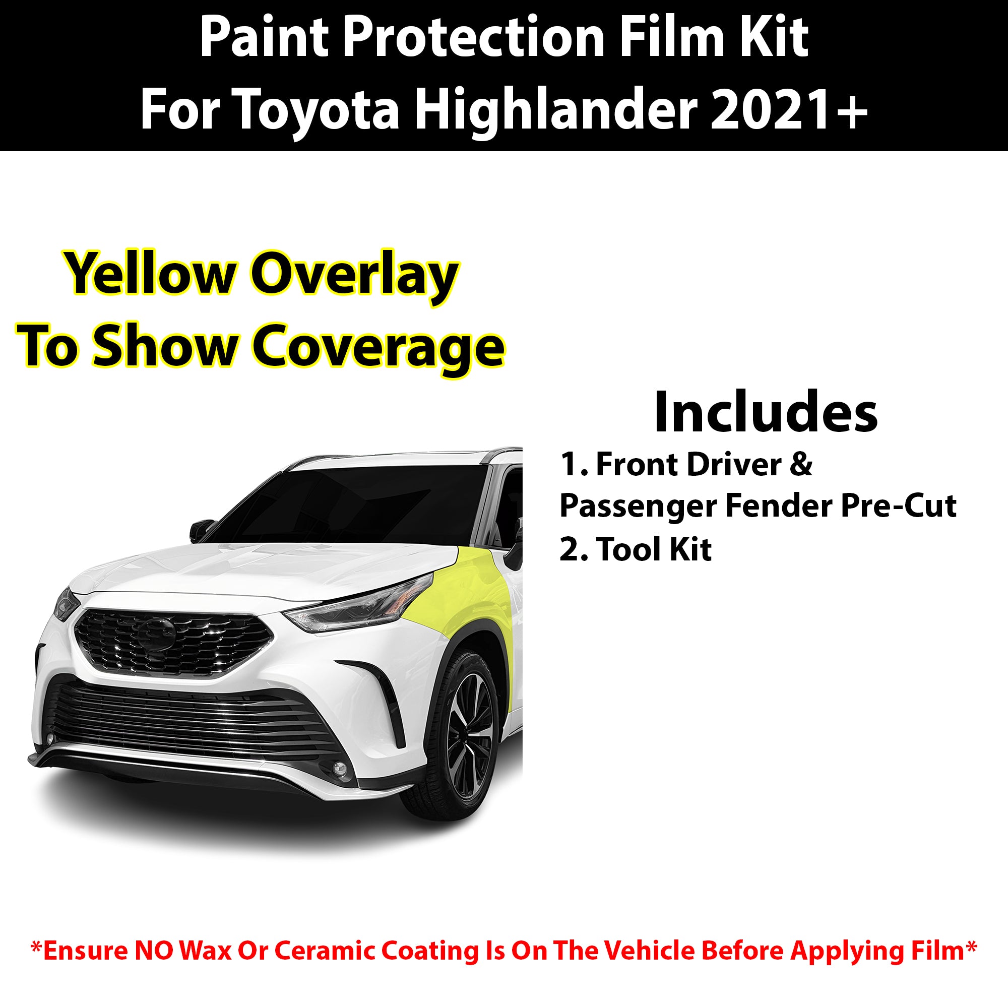 Fits Toyota Highlander (XSE) 2021+ Precut Premium Paint Protection Film Clear Bra PPF Decal Film Kit Cover - Bogar Tech Designs