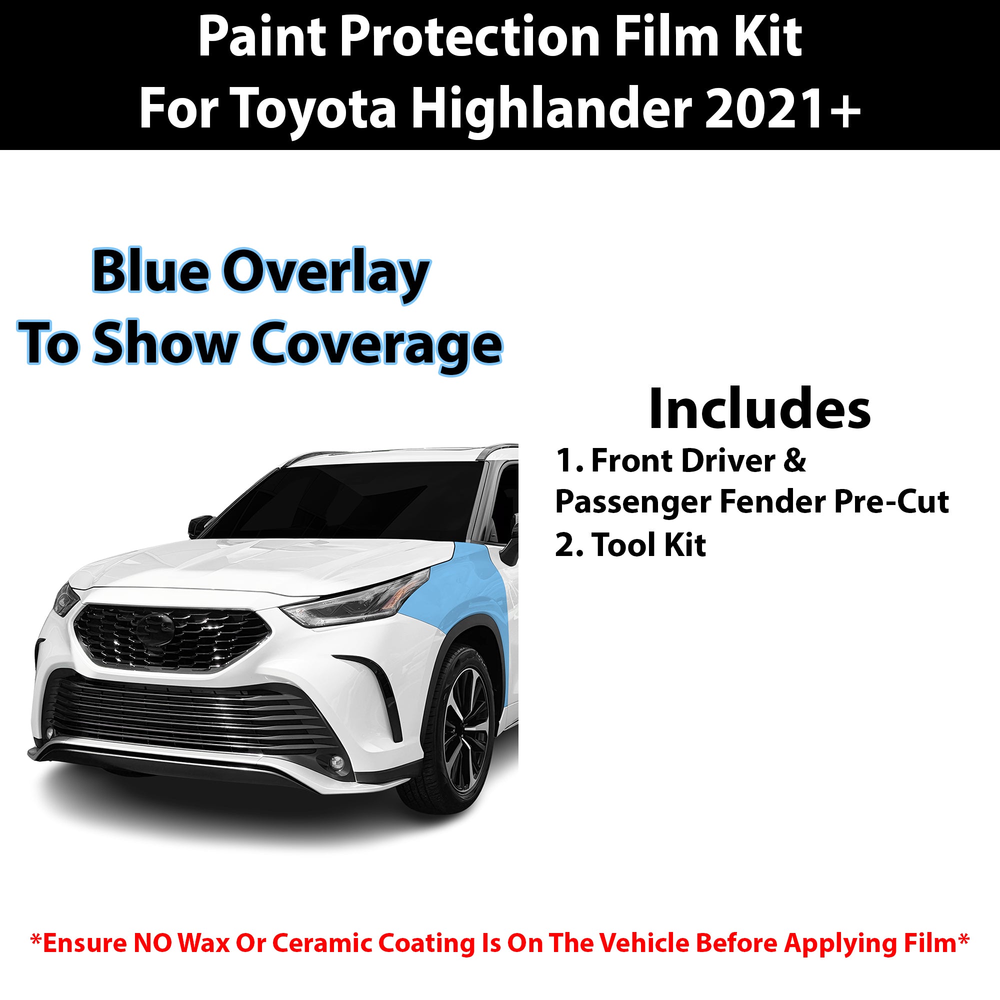 Fits Toyota Highlander (XSE) 2021+ Precut Premium Paint Protection Film Clear Bra PPF Decal Film Kit Cover - Bogar Tech Designs