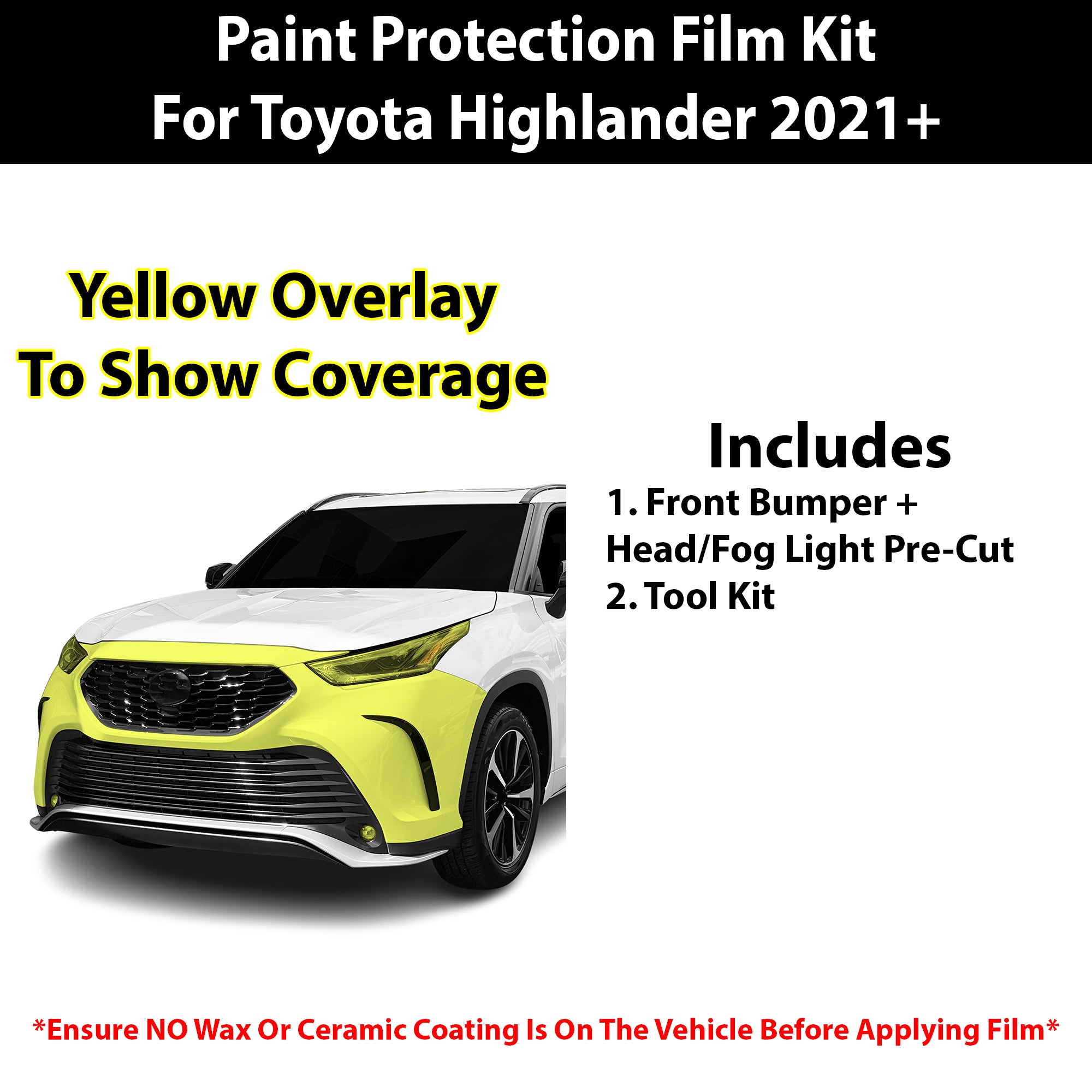 Fits Toyota Highlander (XSE) 2021+ Precut Premium Paint Protection Film Clear Bra PPF Decal Film Kit Cover - Bogar Tech Designs
