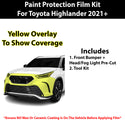 Fits Toyota Highlander (XSE) 2021+ Precut Premium Paint Protection Film Clear Bra PPF Decal Film Kit Cover