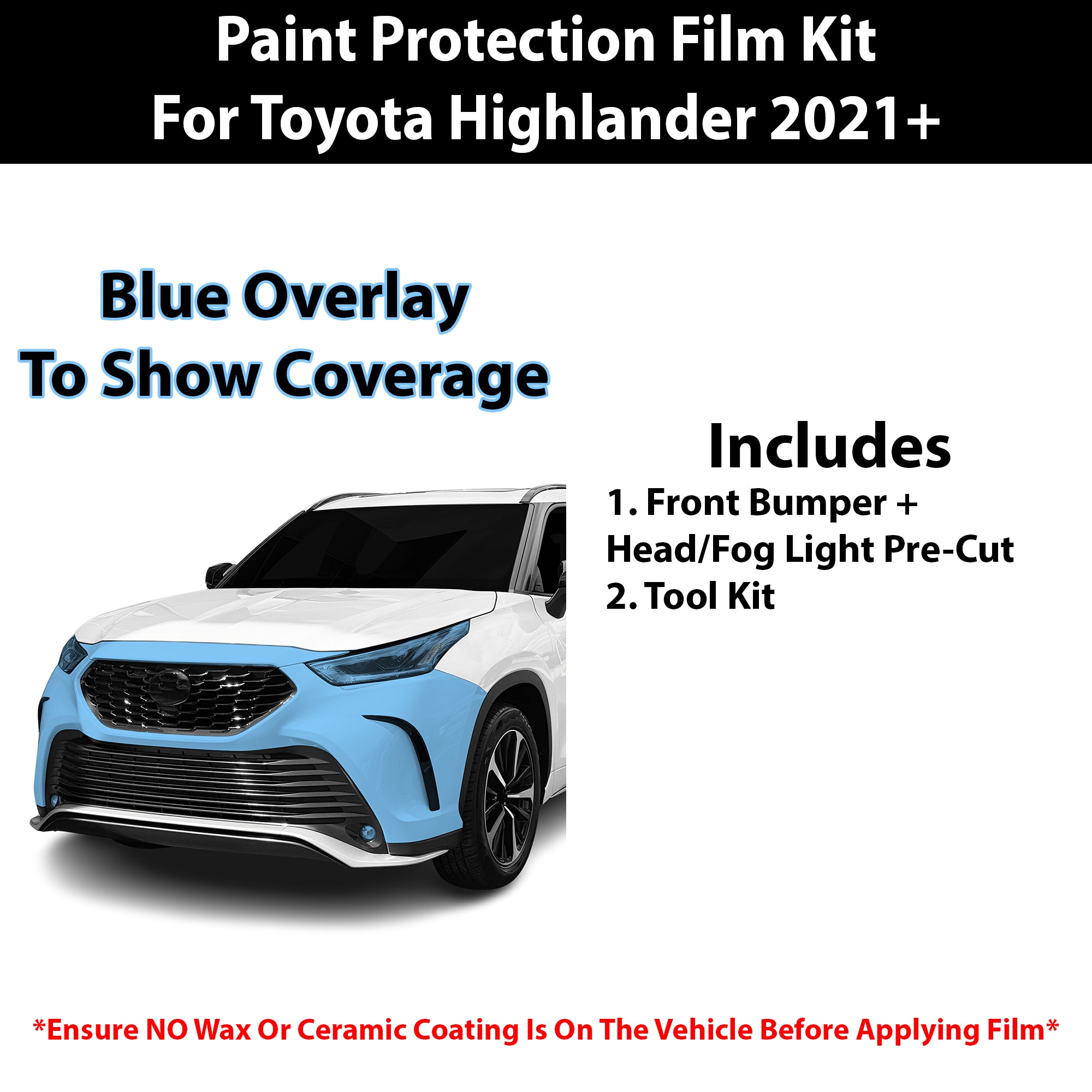 Fits Toyota Highlander (XSE) 2021+ Precut Premium Paint Protection Film Clear Bra PPF Decal Film Kit Cover - Bogar Tech Designs