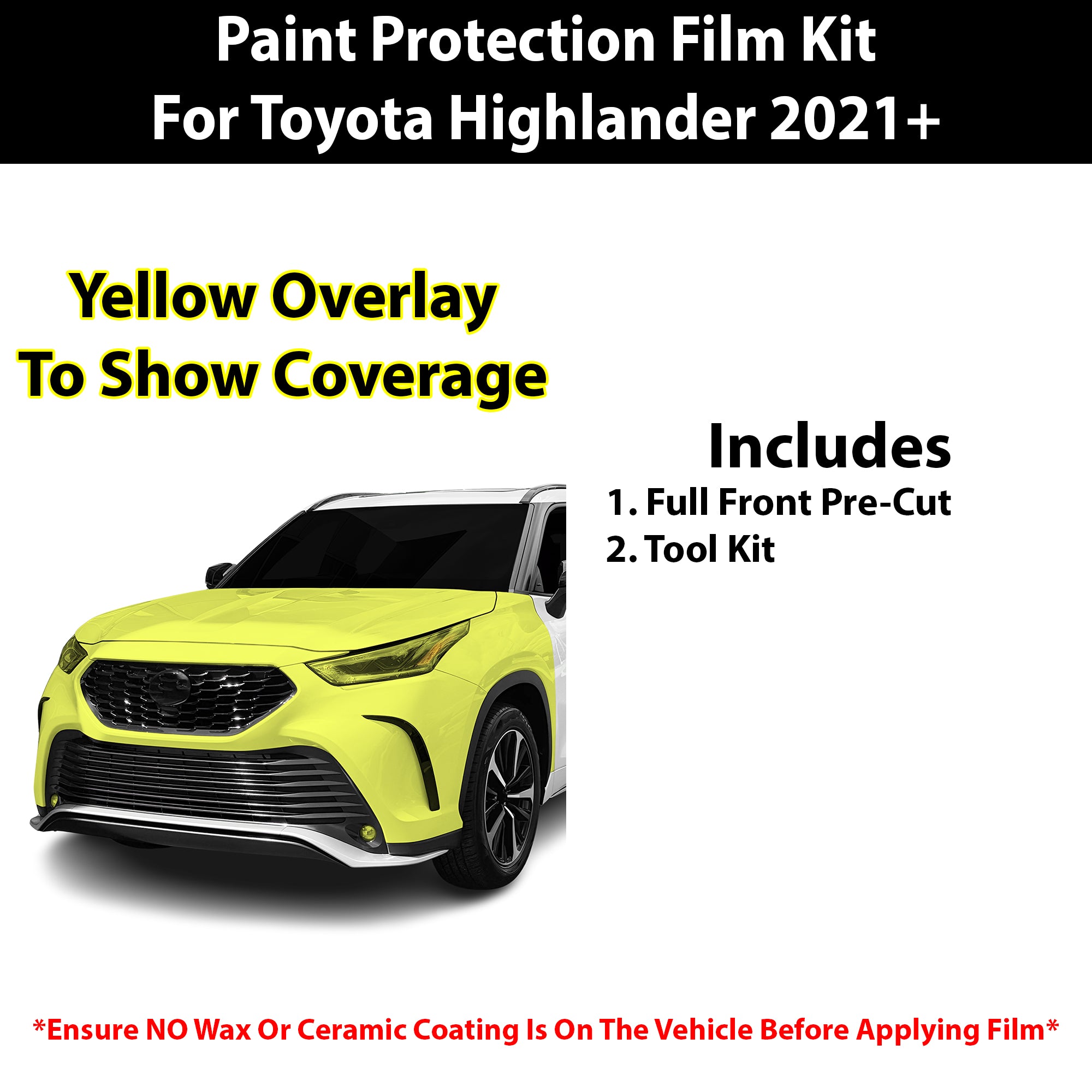 Fits Toyota Highlander (XSE) 2021+ Precut Premium Paint Protection Film Clear Bra PPF Decal Film Kit Cover - Bogar Tech Designs