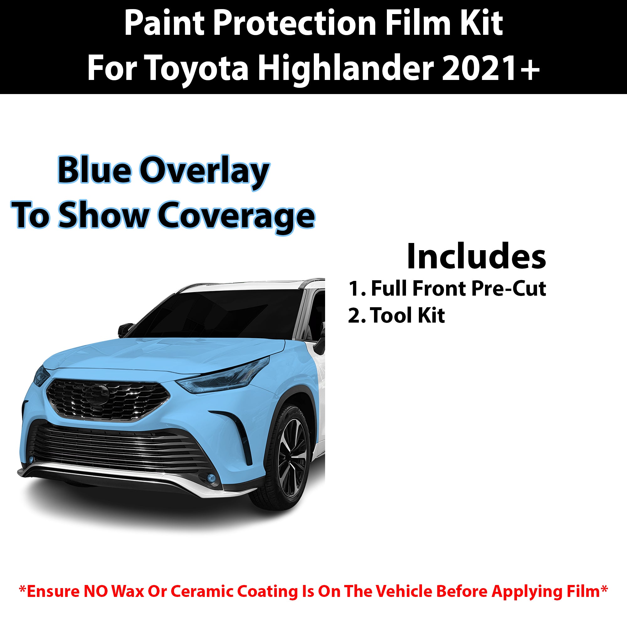 Fits Toyota Highlander (XSE) 2021+ Precut Premium Paint Protection Film Clear Bra PPF Decal Film Kit Cover - Bogar Tech Designs