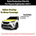 Fits Toyota Highlander (XSE) 2021+ Precut Premium Paint Protection Film Clear Bra PPF Decal Film Kit Cover