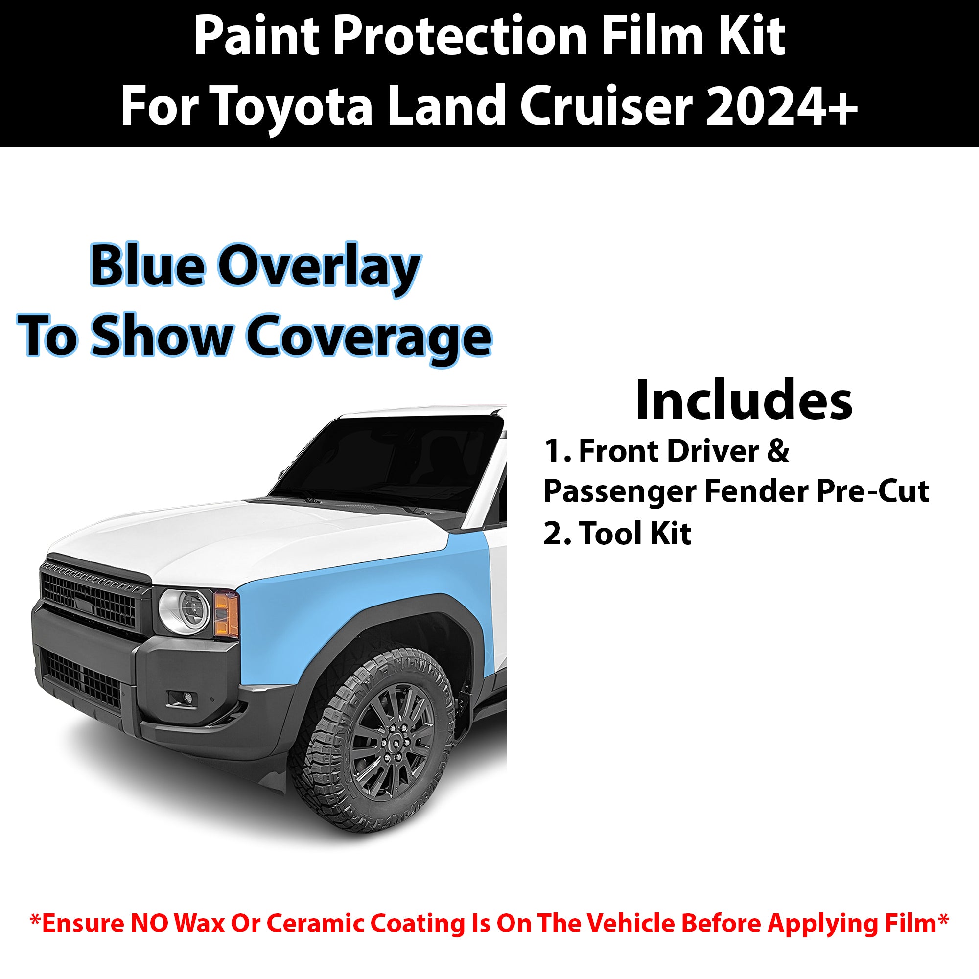 V6/Film V6 act Ⅲ-CLIPS and more- Fits Toyota Land Cruiser 2024+ Precut Premium Paint