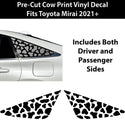 Fits Toyota Mirai 2021+ Animal Leopard Cheetah Cow Window Vinyl Decal Stickers