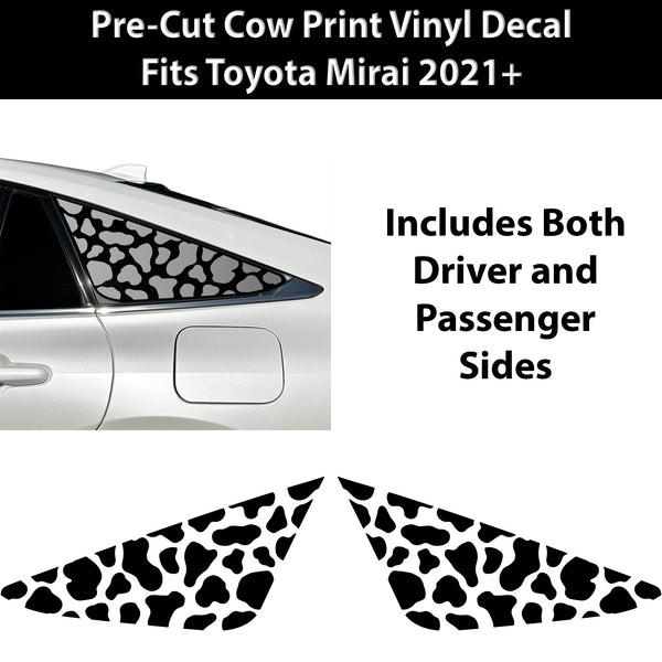 Fits Toyota Mirai 2021+ Animal Leopard Cheetah Cow Window Vinyl Decal Stickers