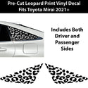 Fits Toyota Mirai 2021+ Animal Leopard Cheetah Cow Window Vinyl Decal Stickers