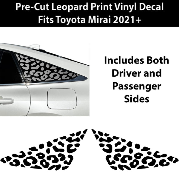 Fits Toyota Mirai 2021+ Animal Leopard Cheetah Cow Window Vinyl Decal Stickers