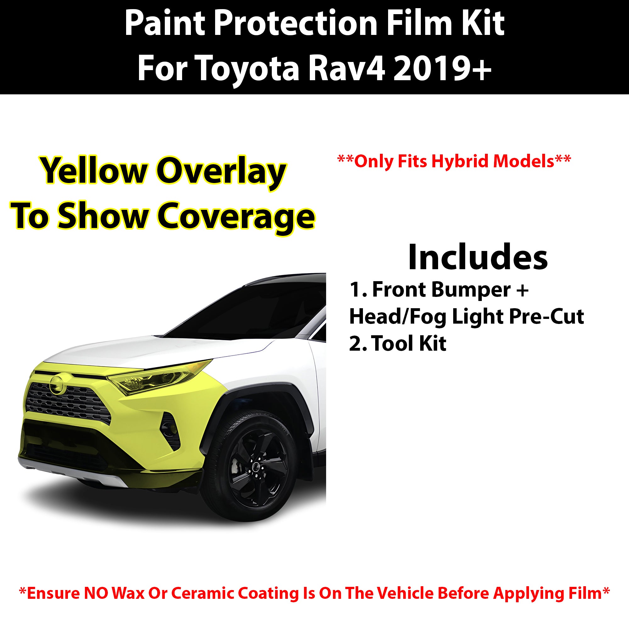 Fits Toyota Rav4 Hybrid (SE & XSE) 2019+ Precut Premium Paint Protection Film Clear Bra PPF Decal Film Kit Cover - Bogar Tech Designs