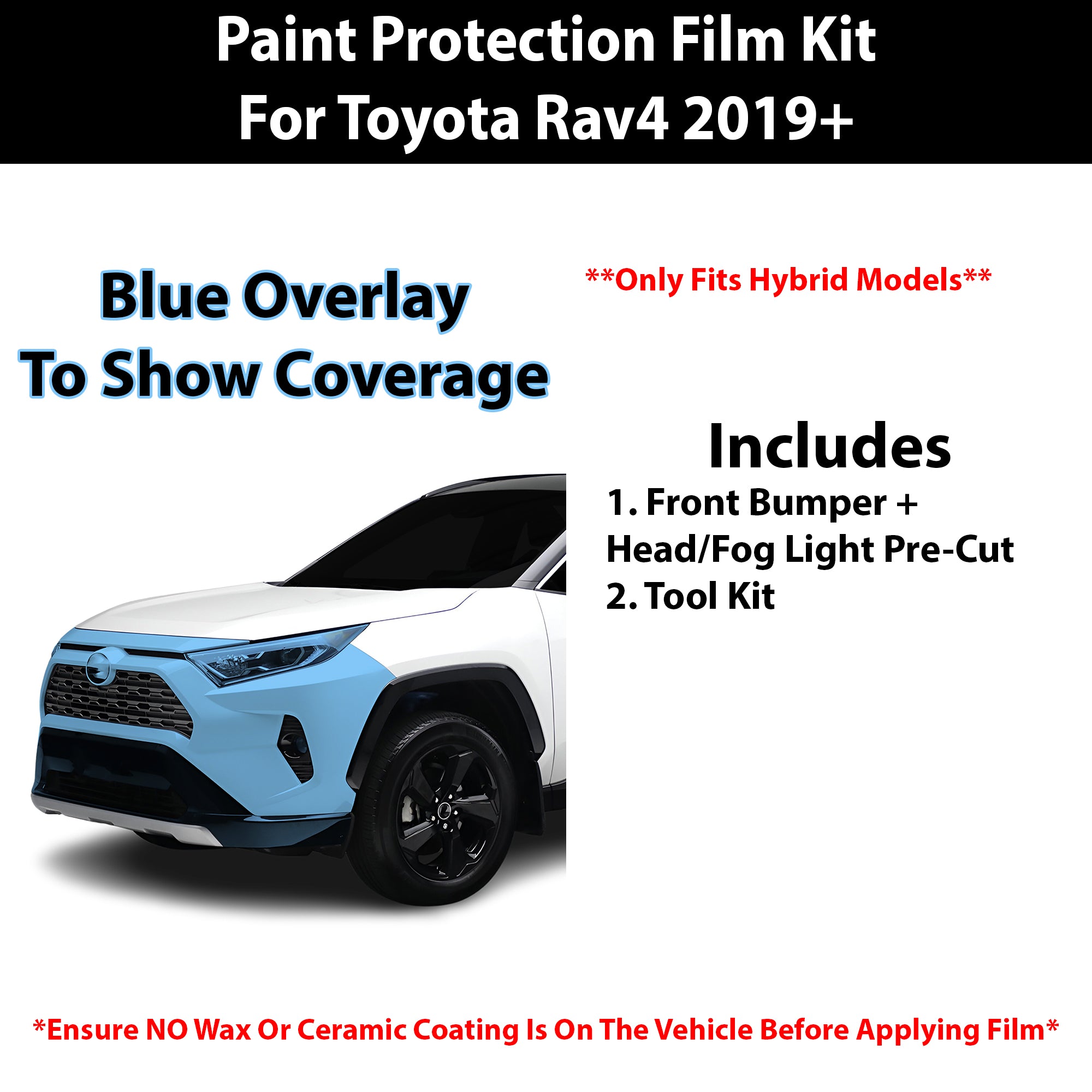 Fits Toyota Rav4 Hybrid (SE & XSE) 2019+ Precut Premium Paint Protection Film Clear Bra PPF Decal Film Kit Cover - Bogar Tech Designs