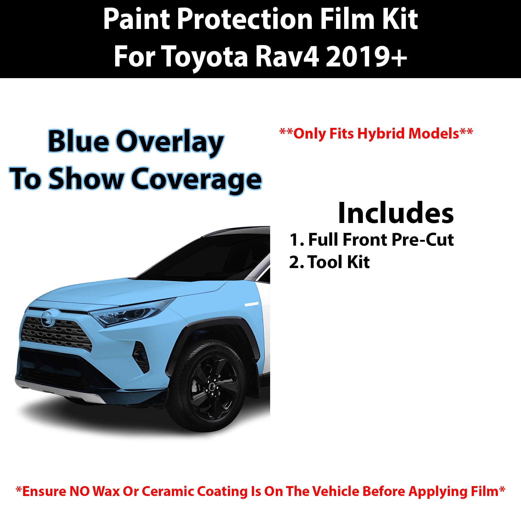 Fits Toyota Rav4 Hybrid (SE & XSE) 2019+ Precut Premium Paint Protection Film Clear Bra PPF Decal Film Kit Cover - Bogar Tech Designs