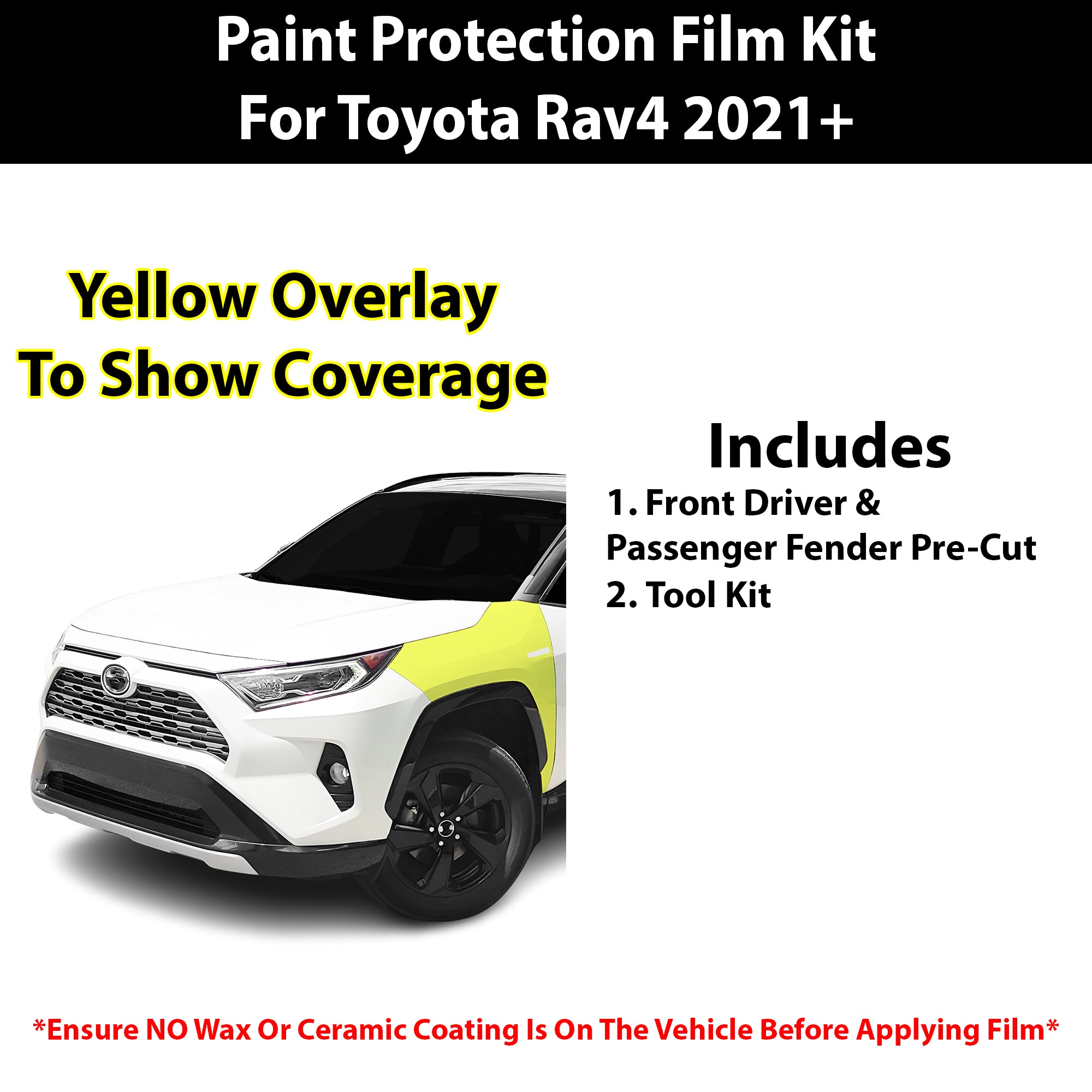 Fits Toyota Rav4 Prime (SE & XSE) 2021+ Precut Premium Paint Protection Film Clear Bra PPF Decal Film Kit Cover - Bogar Tech Designs