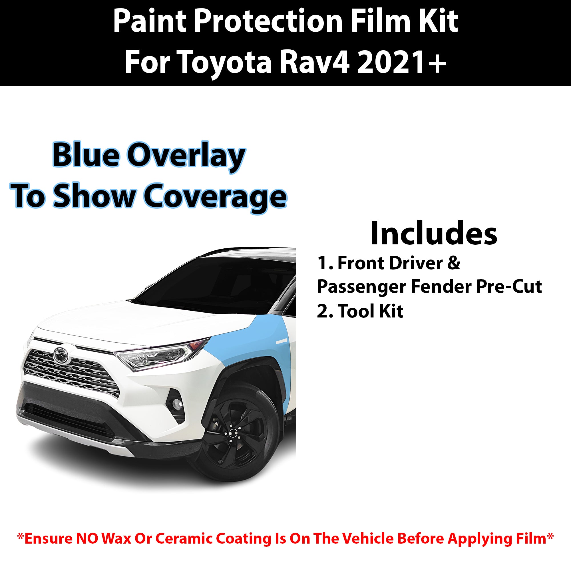 Fits Toyota Rav4 Prime (SE & XSE) 2021+ Precut Premium Paint Protection Film Clear Bra PPF Decal Film Kit Cover - Bogar Tech Designs