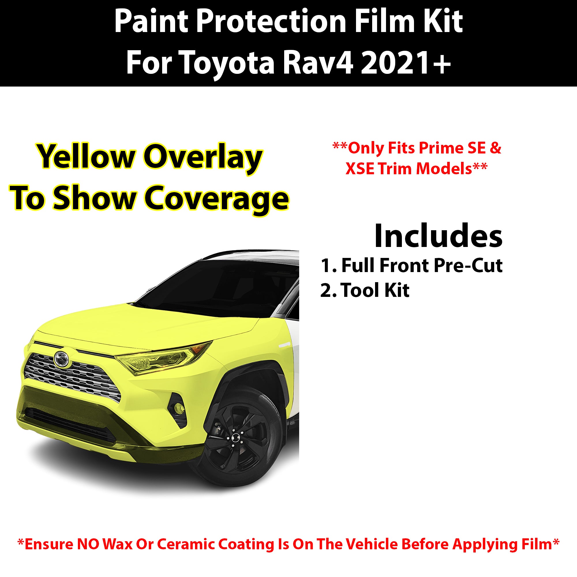 Fits Toyota Rav4 Prime (SE & XSE) 2021+ Precut Premium Paint Protection Film Clear Bra PPF Decal Film Kit Cover - Bogar Tech Designs