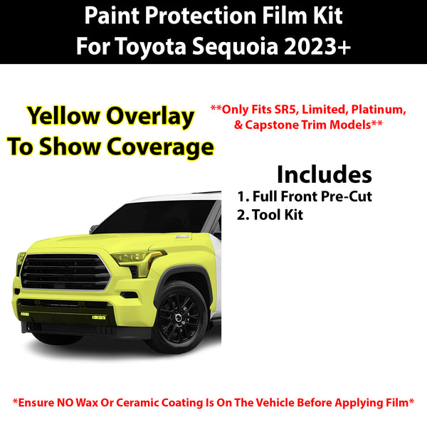 Fits Toyota Sequoia (SR5 & Limited & Platinum & Capstone) 2023+ Precut Premium Paint Protection Film Clear Bra PPF Decal Film Kit Cover