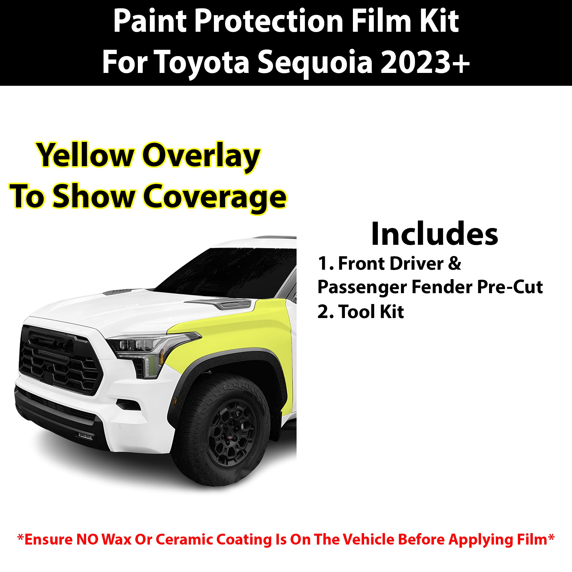 Fits Toyota Sequoia (TRD Pro) 2023+ Precut Premium Paint Protection Film Clear Bra PPF Decal Film Kit Cover - Bogar Tech Designs