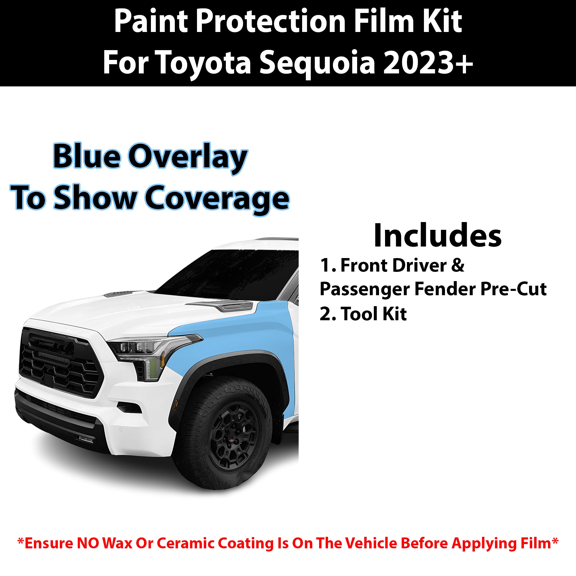 Fits Toyota Sequoia (TRD Pro) 2023+ Precut Premium Paint Protection Film Clear Bra PPF Decal Film Kit Cover - Bogar Tech Designs