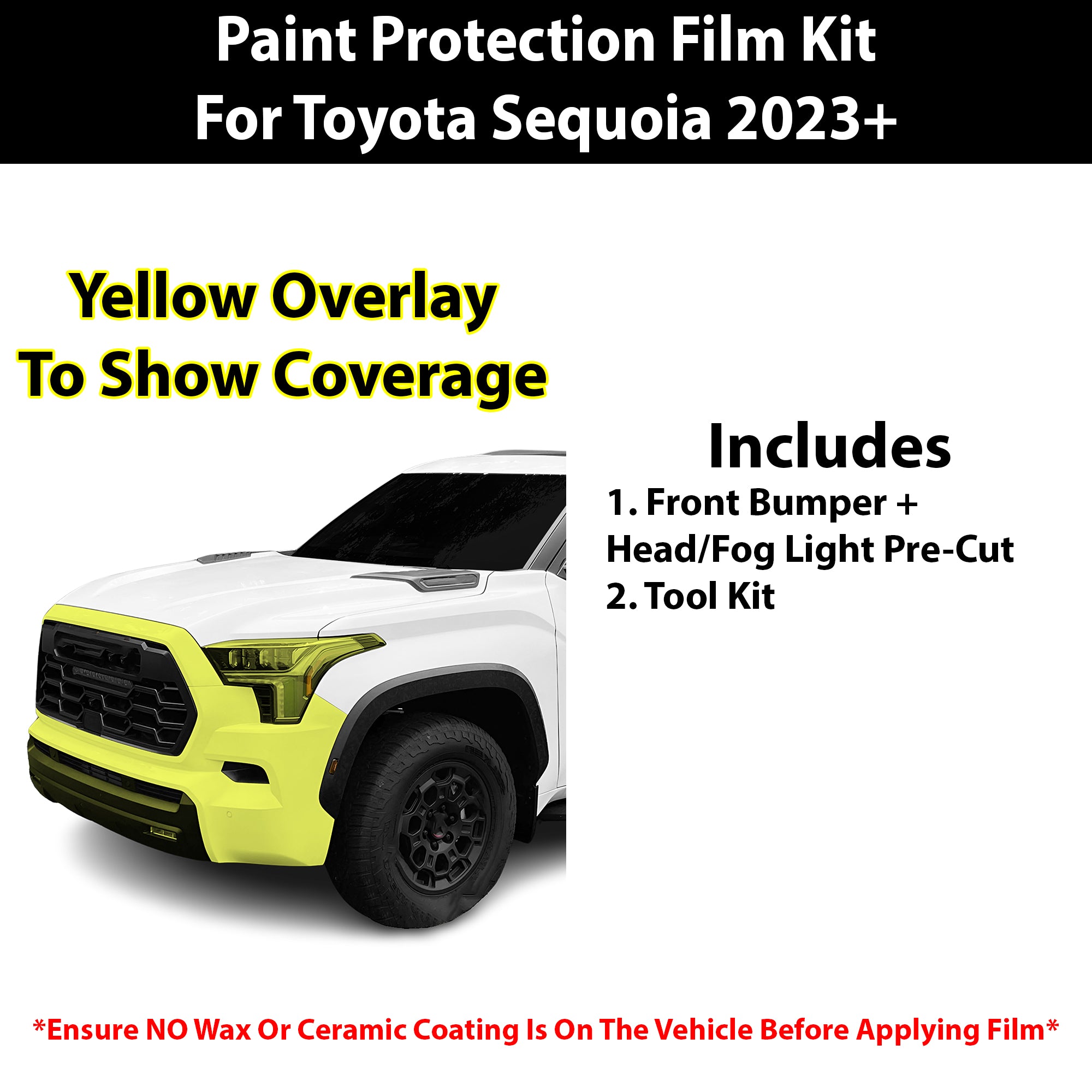 Fits Toyota Sequoia (TRD Pro) 2023+ Precut Premium Paint Protection Film Clear Bra PPF Decal Film Kit Cover - Bogar Tech Designs