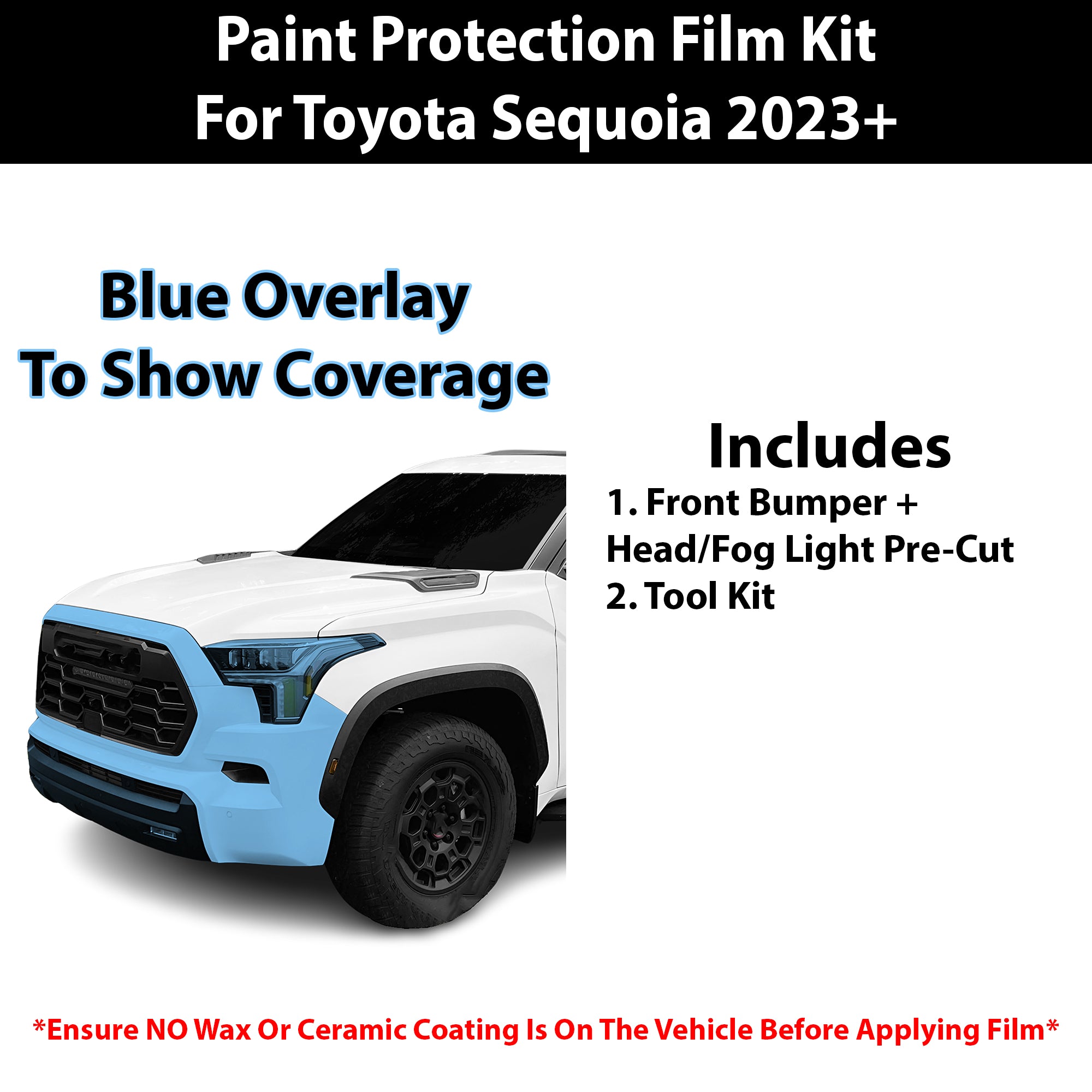 Fits Toyota Sequoia (TRD Pro) 2023+ Precut Premium Paint Protection Film Clear Bra PPF Decal Film Kit Cover - Bogar Tech Designs