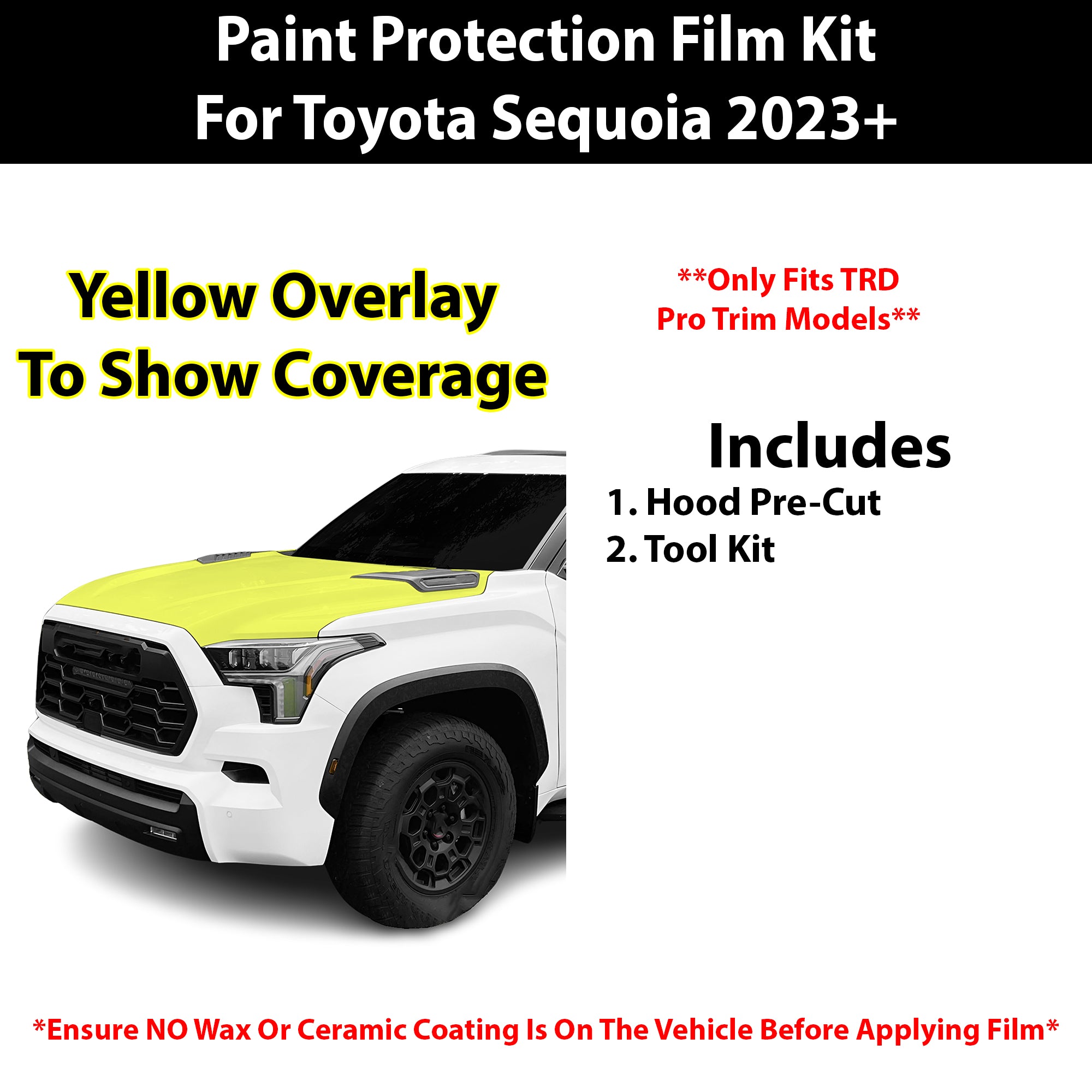 Fits Toyota Sequoia (TRD Pro) 2023+ Precut Premium Paint Protection Film Clear Bra PPF Decal Film Kit Cover - Bogar Tech Designs